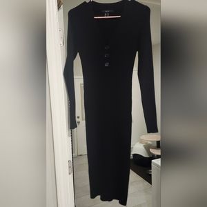 Forever 21 ribbed sweater dress, size M, black